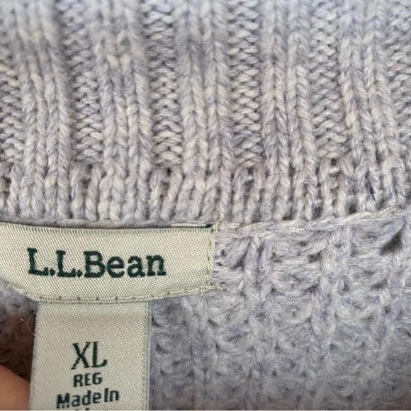 L.L. BEAN Merino Wool blend knitted waffle Cowl Neck sweater Womens size XL - Picture 4 of 8